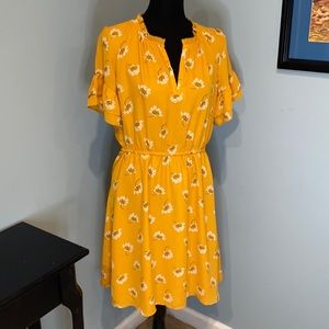 Mustard floral dress